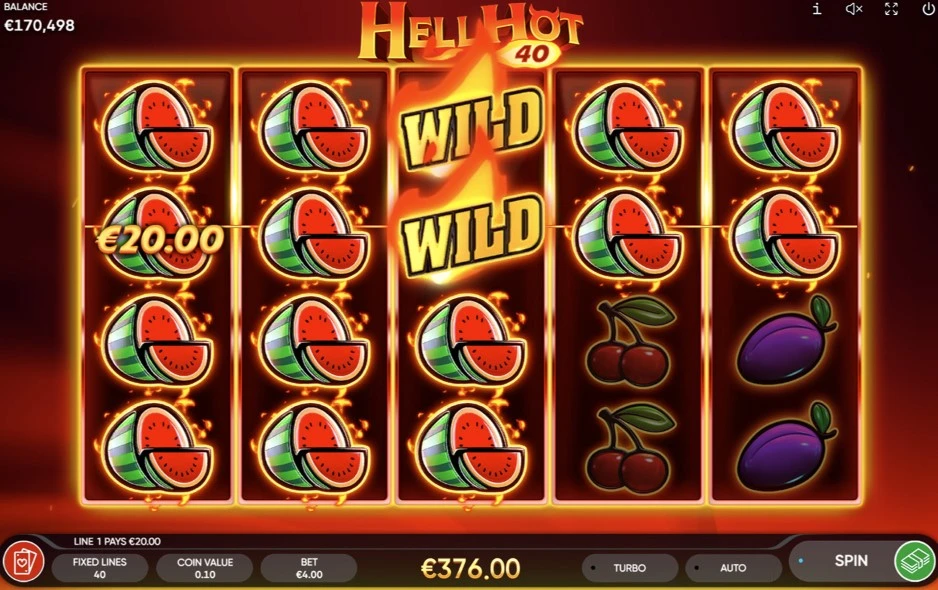 Hell Hot 40 Risk Game — dealer card visible before player chooses